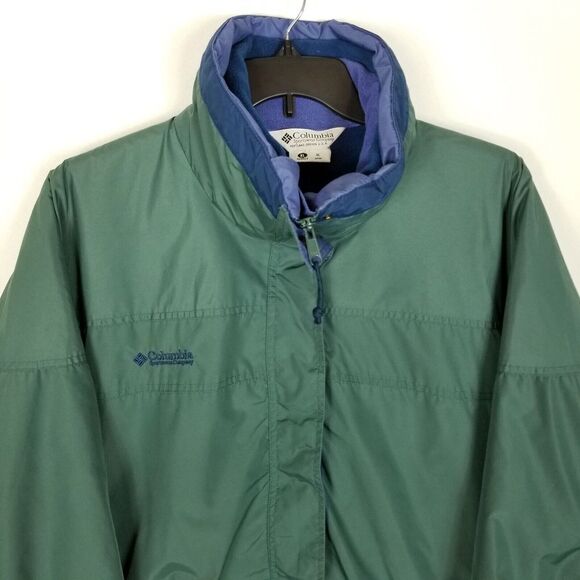 VTG Columbia Women Bugaboo 3 in 1 Winter Jacket Ski Size XL Green Blue - Picture 2 of 10